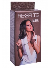 Коричневые кожаные наручники Maya - Rebelts - купить с доставкой в Березниках