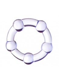 Фиолетовое эрекционное кольцо на пенис с бусинами - Штучки-дрючки - в Березниках купить с доставкой