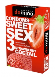 Презервативы для орального секса DOMINO Sweet Sex с ароматом клубничного коктейля  - 3 шт. - Domino - купить с доставкой в Березниках