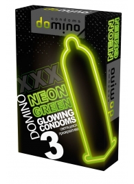 Презервативы DOMINO Neon Green со светящимся в темноте кончиком - 3 шт. - Domino - купить с доставкой в Березниках