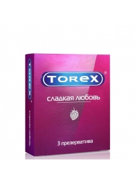 Презервативы Torex  Сладкая любовь  с ароматом клубники - 3 шт. - Torex - купить с доставкой в Березниках