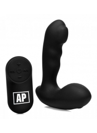 Черный стимулятор простаты Alpha-Pro 7X P-Milker Silicone Prostate Stimulator with Milking Bead - XR Brands - в Березниках купить с доставкой