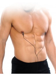 Черные электрические зажимы для сосков Shock Therapy Nipple Clamps - Pipedream - купить с доставкой в Березниках