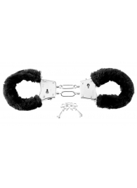 Меховые чёрные наручники Beginner s Furry Cuffs - Pipedream - купить с доставкой в Березниках