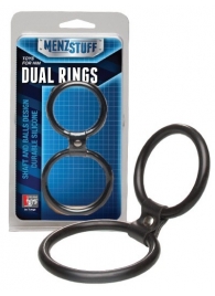 Чёрное двойное эрекционное кольцо Dual Rings Black - Dream Toys - в Березниках купить с доставкой