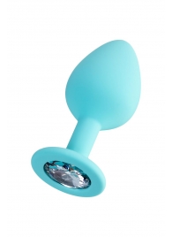 Мятная анальная втулка Brilliant с прозрачным кристаллом - 8 см. - ToyFa - купить с доставкой в Березниках