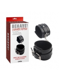 Черные оковы на ноги Obey Me Leather Ankle Cuffs - Chisa - купить с доставкой в Березниках