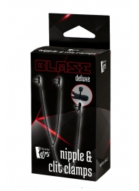 Черные зажимы на соски и клитор на цепочке DELUXE NIPPLE   CLIT CLAMPS - Dream Toys - купить с доставкой в Березниках