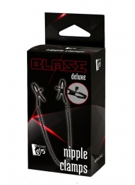 Черные зажимы на соски на цепочке BLAZE DELUXE NIPPLE CLAMPS - Dream Toys - купить с доставкой в Березниках