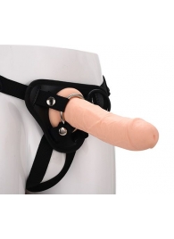 Черные трусики с телесной насадкой STRAP ON REAL DILDO - 21 см. - Dream Toys - купить с доставкой в Березниках