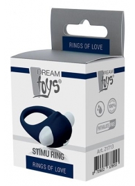 Гладкое синее эрекционное виброкольцо STIMU RING - Dream Toys - в Березниках купить с доставкой