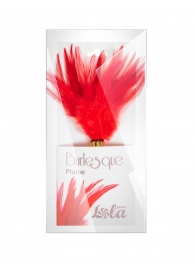 Красный перьевой тиклер Plume - 23 см. - Lola Lingerie - купить с доставкой в Березниках