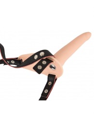 Телесный поясной страпон с вибрацией Vibrating Strap-On - 15,7 см. - Orion - купить с доставкой в Березниках