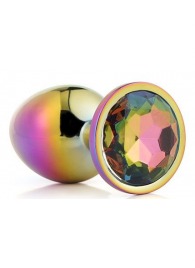 Голографическая анальная втулка с радужным кристаллом - 7,1 см. - Dream Toys - купить с доставкой в Березниках