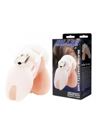 Белая клетка целомудрия Silicone Chastity Cage - BlueLine - купить с доставкой в Березниках