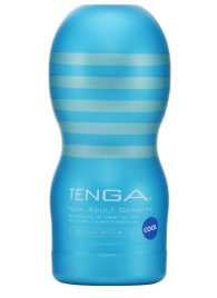 Мастурбатор с охлаждающей смазкой TENGA Original Vacuum Cup Cool - Tenga - в Березниках купить с доставкой