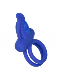 Синее перезаряжаемое эрекционное кольцо Silicone Rechargeable Dual Pleaser Enhancer - California Exotic Novelties - в Березниках купить с доставкой