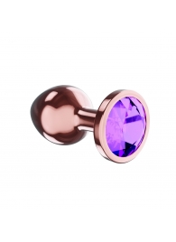 Пробка цвета розового золота с фиолетовым кристаллом Diamond Amethyst Shine S - 7,2 см. - Lola Games - купить с доставкой в Березниках