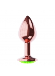 Пробка цвета розового золота с лаймовым кристаллом Diamond Emerald Shine S - 7,2 см. - Lola Games - купить с доставкой в Березниках