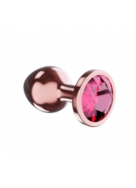Пробка цвета розового золота с малиновым кристаллом Diamond Ruby Shine S - 7,2 см. - Lola Games - купить с доставкой в Березниках