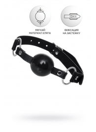 Черный кляп-шар на кожаных ремешках Anonymo - ToyFa - купить с доставкой в Березниках