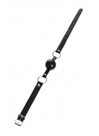 Черный кляп-шар на кожаных ремешках Anonymo - ToyFa - купить с доставкой в Березниках