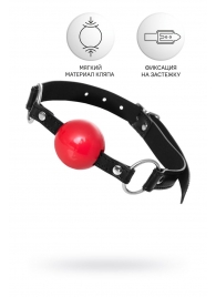 Красный кляп-шар на черных ремешках Anonymo - ToyFa - купить с доставкой в Березниках