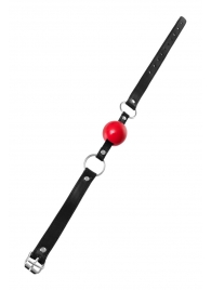 Красный кляп-шар на черных ремешках Anonymo - ToyFa - купить с доставкой в Березниках