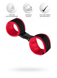 Красно-черные велюровые оковы Anonymo - ToyFa - купить с доставкой в Березниках