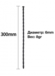 Черный уретральный расширитель - 30 см. - Rubber Tech Ltd - купить с доставкой в Березниках