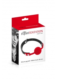 Красный кляп-шарик на черных ремешках - Fetish Tentation - купить с доставкой в Березниках