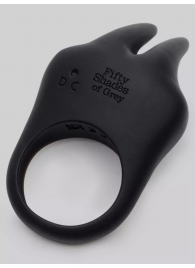 Черное эрекционное виброкольцо Sensation Rechargeable Vibrating Rabbit Love Ring - Fifty Shades of Grey - в Березниках купить с доставкой