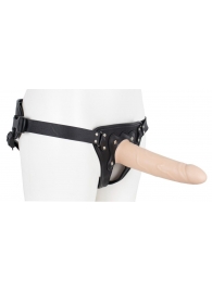 Пустотелый страпон Harness CLASSIC с бандажом - 19,5 см. - LOVETOY (А-Полимер) - купить с доставкой в Березниках