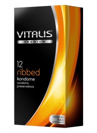 Ребристые презервативы VITALIS PREMIUM ribbed - 12 шт. - Vitalis - купить с доставкой в Березниках