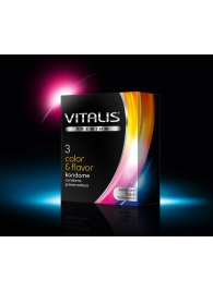 Цветные ароматизированные презервативы VITALIS PREMIUM color   flavor - 3 шт. - Vitalis - купить с доставкой в Березниках