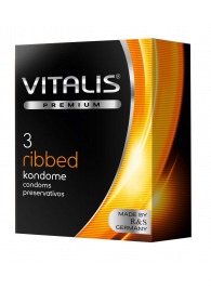 Ребристые презервативы VITALIS PREMIUM ribbed - 3 шт. - Vitalis - купить с доставкой в Березниках