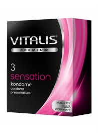 Презервативы с пупырышками и кольцами VITALIS PREMIUM sensation - 3 шт. - Vitalis - купить с доставкой в Березниках