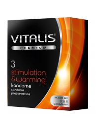 Презервативы VITALIS PREMIUM stimulation   warming с согревающим эффектом - 3 шт. - Vitalis - купить с доставкой в Березниках