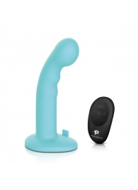 Голубая изогнутая насадка 6in Remote Control Ripple P-Spot G-Spot на черных трусиках - 16 см. - Pegasus - купить с доставкой в Березниках