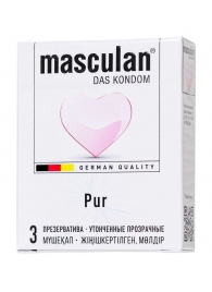 Супертонкие презервативы Masculan Pur - 3 шт. - Masculan - купить с доставкой в Березниках