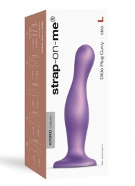 Фиолетовая насадка Strap-On-Me Dildo Plug Curvy size L - Strap-on-me - купить с доставкой в Березниках