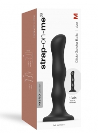 Черная насадка Strap-On-Me Dildo Geisha Balls size M - Strap-on-me - купить с доставкой в Березниках