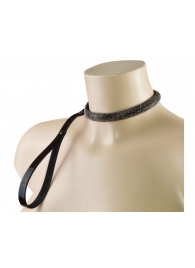 Эффектный сверкающий ошейник с поводком  Гламур - Sitabella - купить с доставкой в Березниках