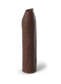 Коричневая насадка-удлинитель Uncut Silicone Penis Enhancer - 17,8 см. - Pipedream - в Березниках купить с доставкой