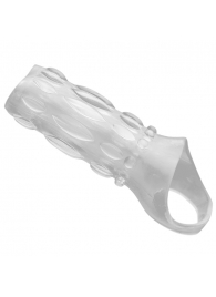 Насадка на пенис с кольцом для мошонки Clear Sensations Enhancer Sex Sleeve - 11,5 см. - XR Brands - в Березниках купить с доставкой