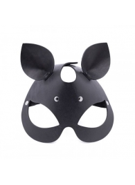 Черная кожаная маска  Кошка  с маленькими ушками - Crazy Handmade - купить с доставкой в Березниках