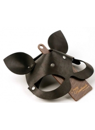 Черная кожаная маска  Кошка  с маленькими ушками - Crazy Handmade - купить с доставкой в Березниках