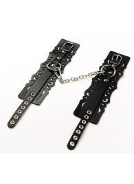 Узорчатые кожаные оковы с регулируемыми ремешками - Crazy Handmade - купить с доставкой в Березниках