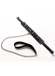 Черный ошейник с шипами и поводком - Crazy Handmade - купить с доставкой в Березниках