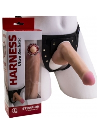 Страпон Harness из двух предметов: трусики с плугом и насадка-фаллос - 17 см. - LOVETOY (А-Полимер) - купить с доставкой в Березниках